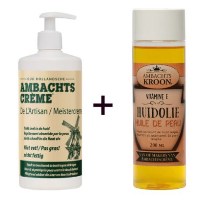 1x Ambachtscreme 450ml + 1x Ambachtskroon Vit. E huidolie 200ml