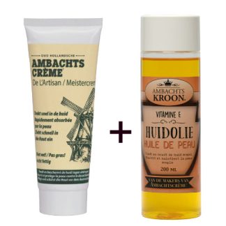 1x Ambachtcreme 75ml tube + 1x Ambachtskroon Vitamine E huidolie