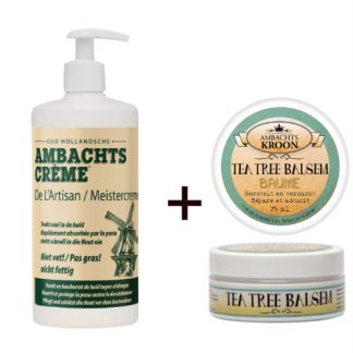1x Ambachtscrème 450ml + 1x tea tree balsem bij huiduitslag