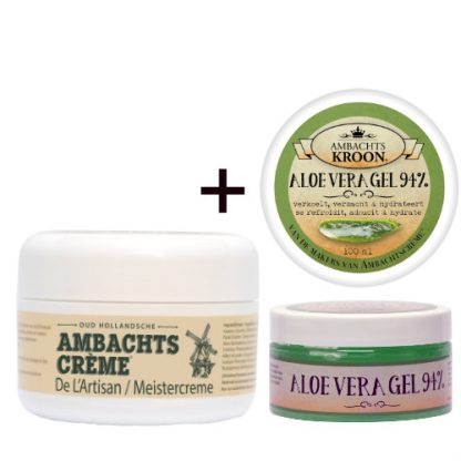 1x Ambachtscrème 200ml  + 1x Aloë Vera 100ml pot