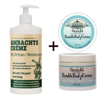 1x Ambachtscrème 450ml + 1x Ambachtskroon Gezichtscreme 200ml