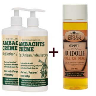 2x Ambachtscreme 450ml + 1x Ambachtskroon Vit. E huidolie 200ml