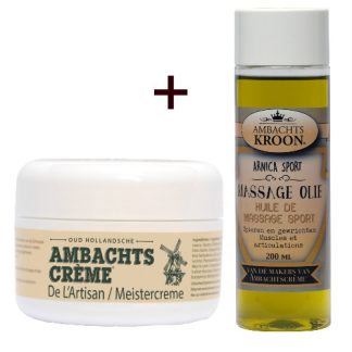 1x Ambachtscreme pot 200ml + 1x Arnica Massageolie 200ml
