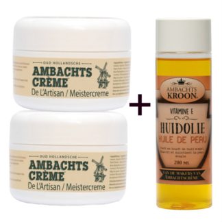 2x Ambachtscreme 200ml + 1x Vitamine E huidolie 200ml