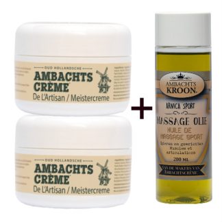 2x Ambachtscreme 200ml potten + 1x Arnica Sport Massageolie 200ml