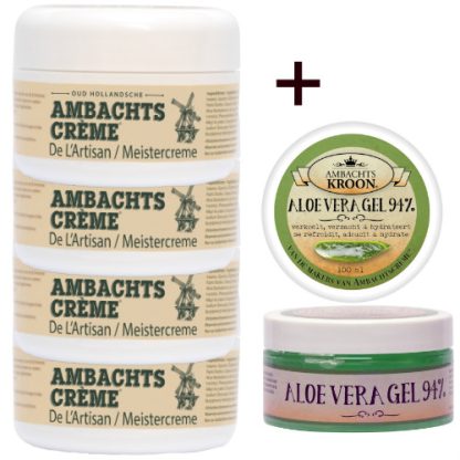 4 x Ambachtscreme 200ml potten + 1 x Aloe Vera creme 100ml