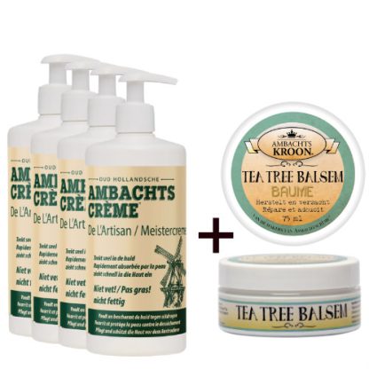 4x pomp 450ml + 1 x Tea Tree Balsem 75ml
