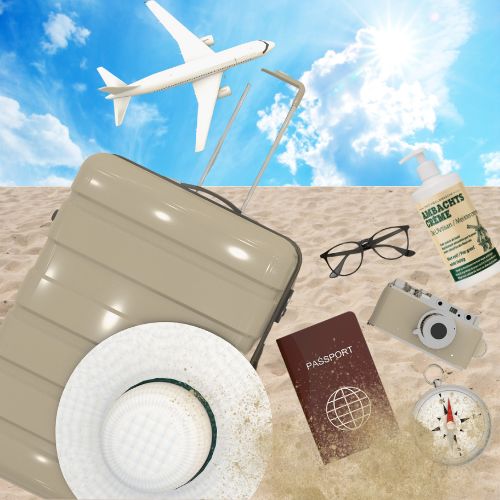 vakantie koffer met ambachtscreme